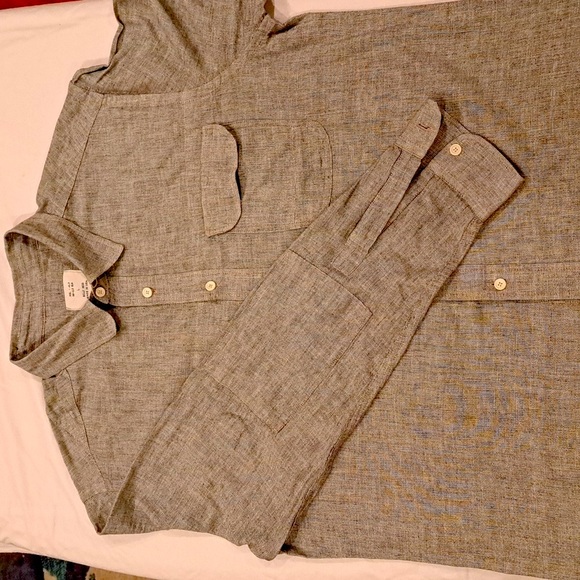 Billy Reid, Size Large, Grey Tweed Print, Long Sleeve Casual Shirt - Picture 2 of 5